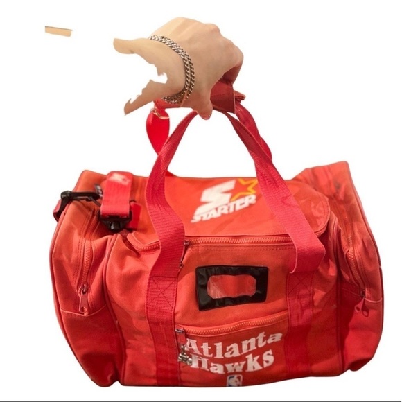 𝅺ATLANTA Hawks NBA vintage Starter bag duffel weekender retro 90s 80s rare - Picture 2 of 15